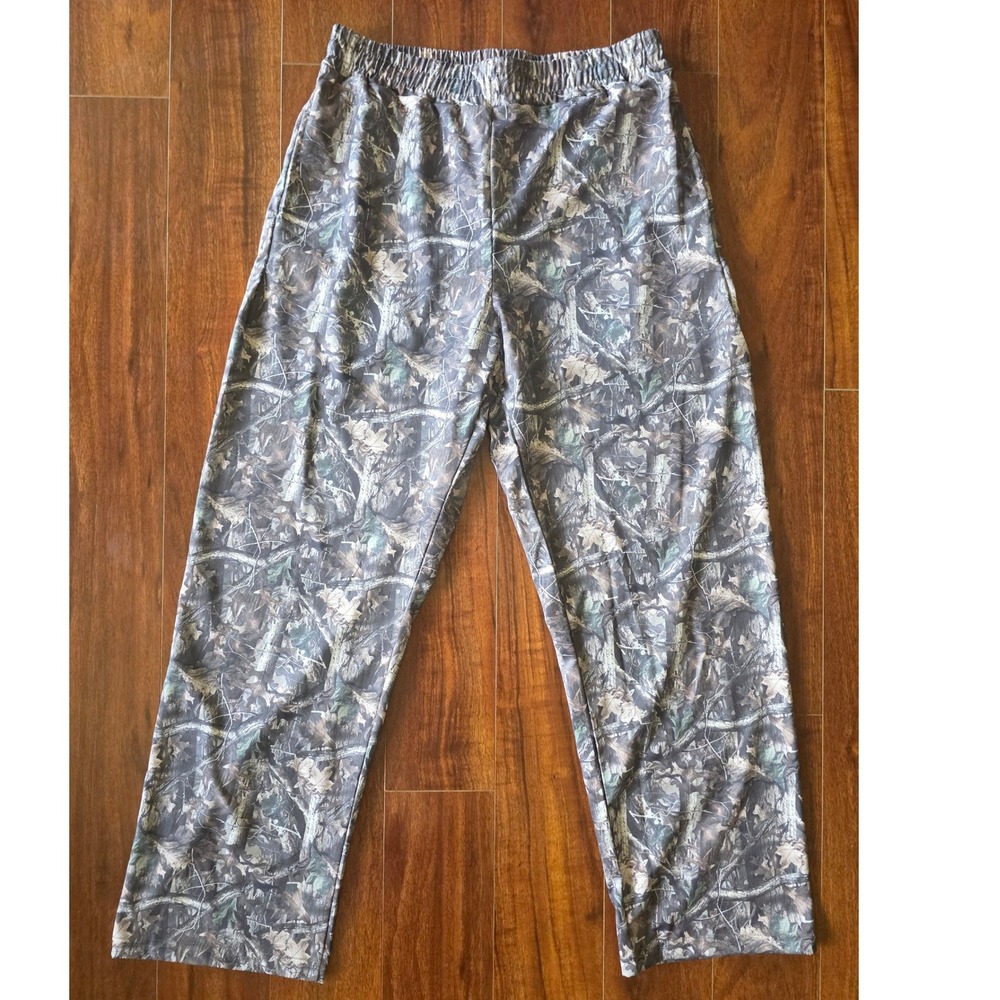 Mens Camo Lounge Pants Forest Print Elastic Waist Medium
